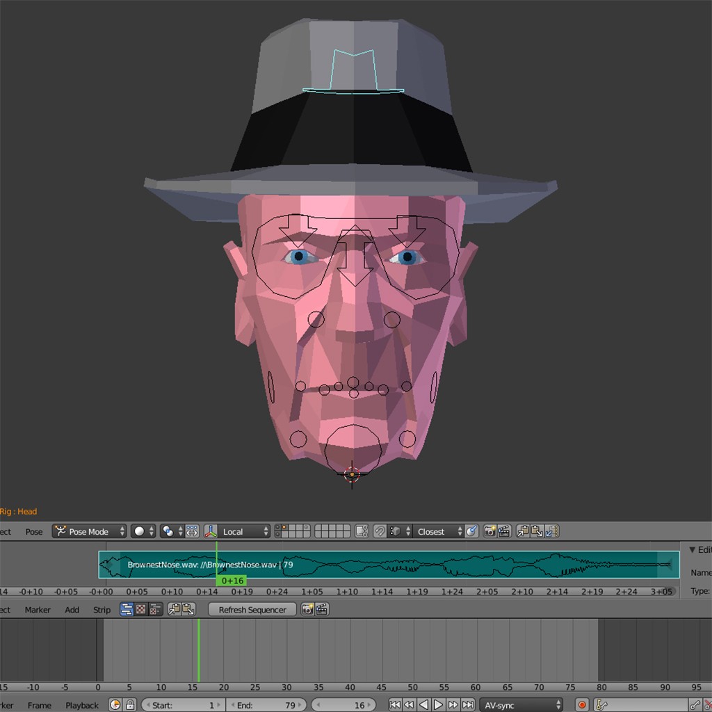 Low Poly Burroughs Head preview image 2